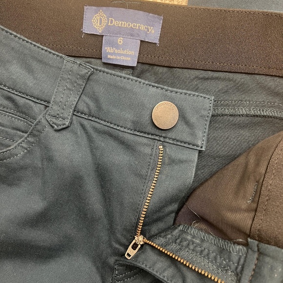 Democracy Pants Womens 6 Teal Ab-Solution Ankle Length Twill Stretch Slimming - Picture 6 of 9